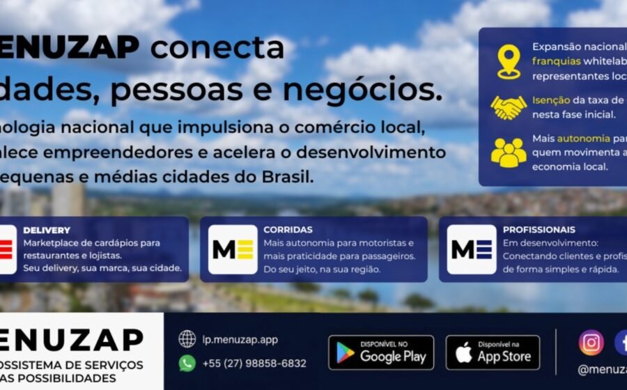 Menuzap expande ecossistema de delivery e mobilidade para o interior do Brasil